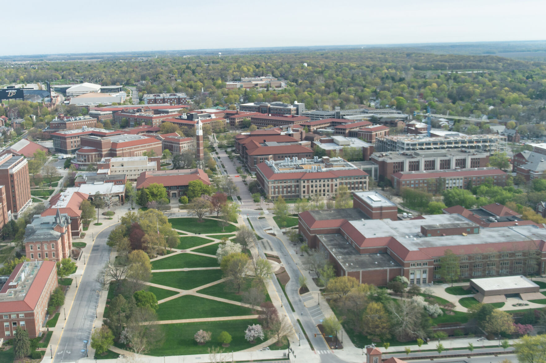 4/18/21 Purdue from Above, Memorial Mall